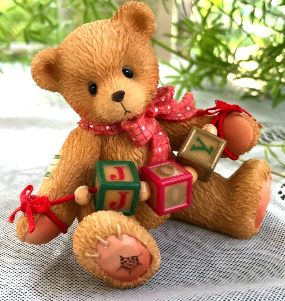 CHERISHED TEDDIES – JOY – YOU ALWAYS BRING JOY – BEAR HOLDING BLOCKS