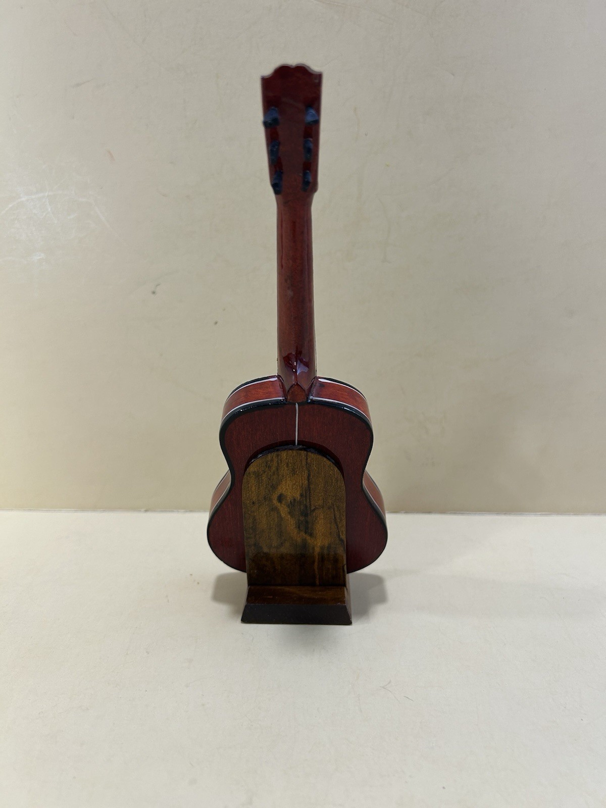 Miniature 8” Acoustic 6 String Guitar Model with Lined Case And Wood Stand
