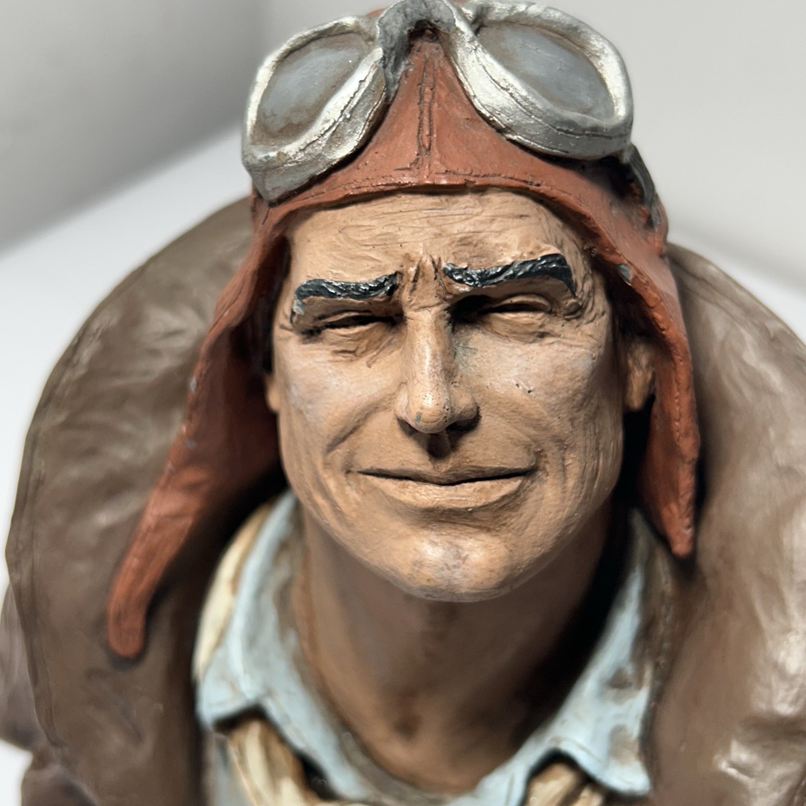 Vintage Flying Leather Michael Garman 1973 Aviator Figurine Pilot Statue Figure