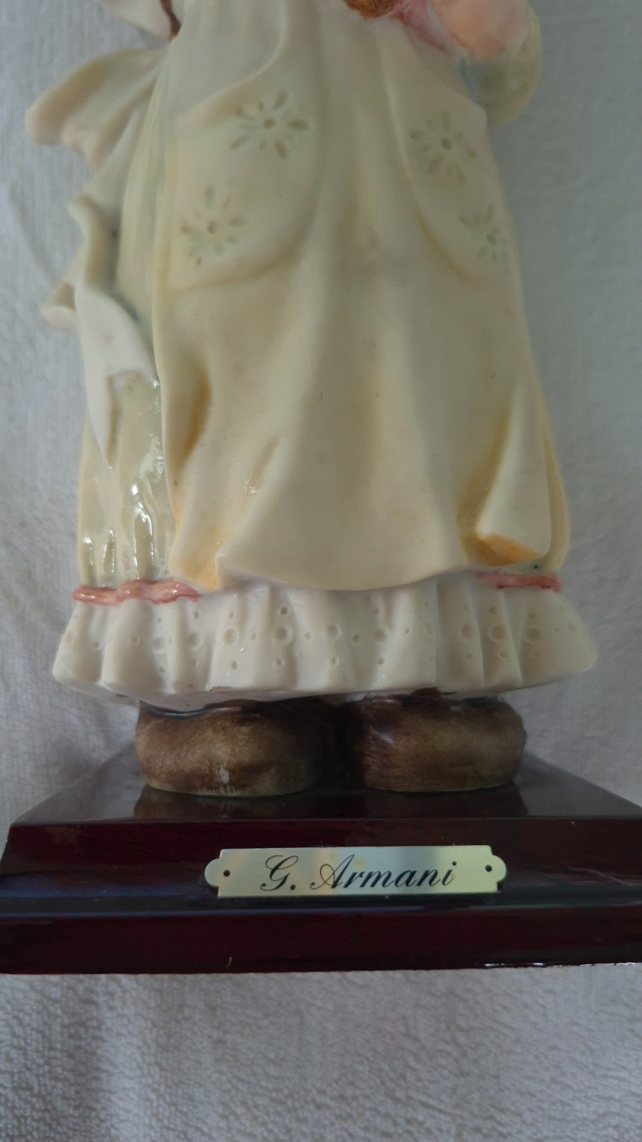 13″ Vintage Giuseppe Armani figurine of a Girl holding a Teddy Bear, Italy, 1984