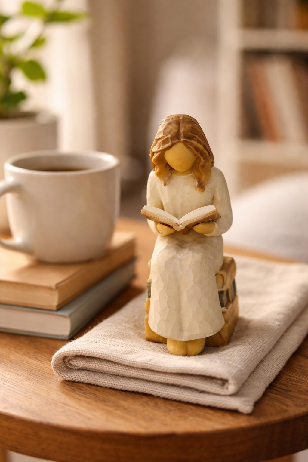 6 Inch Reading Girl Figurine Book Lover Sculpture Home Office Decor Gift