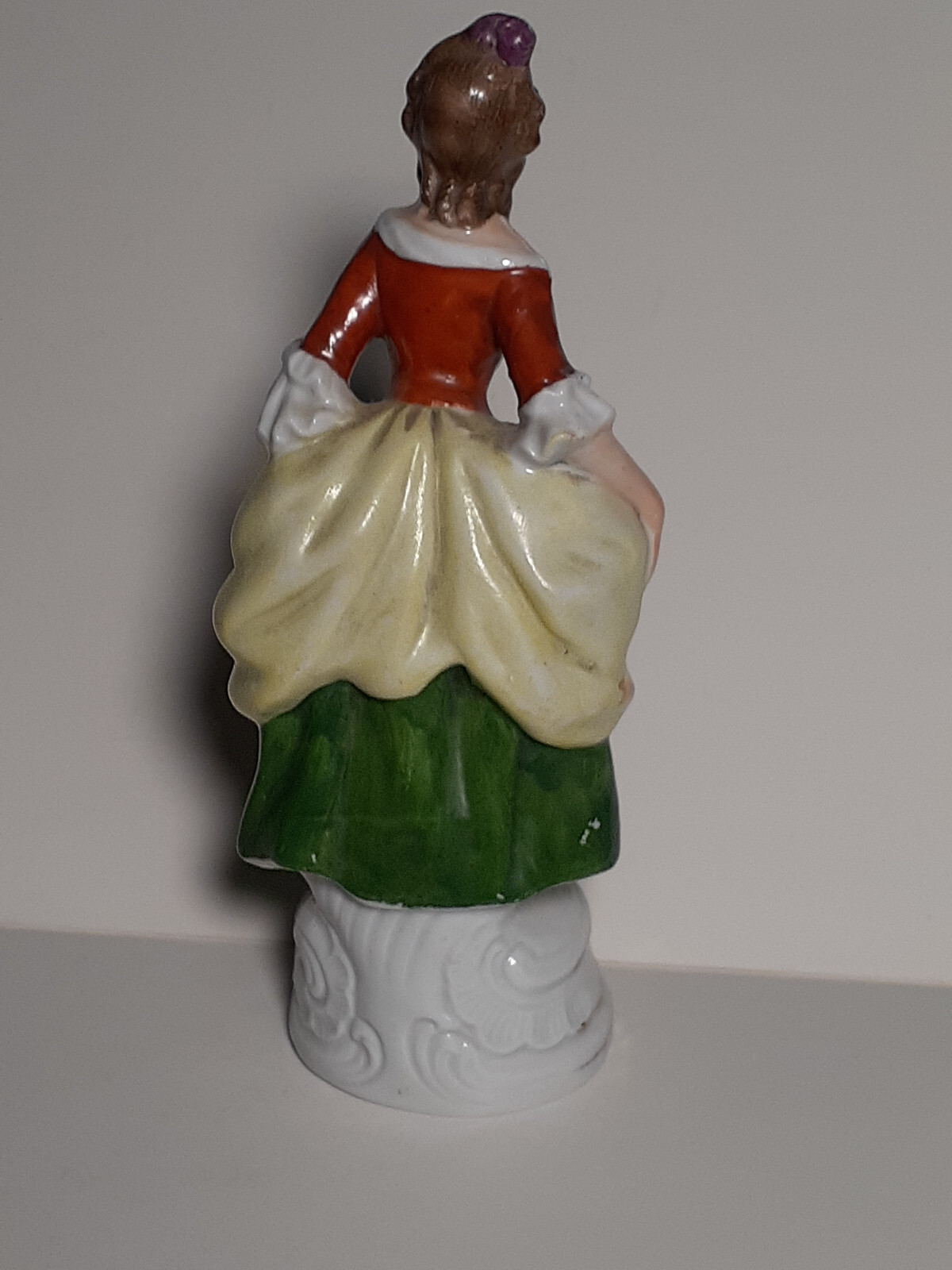 Vintage Hand-Painted Porcelain Figurine Lady in Gown No Markings 6.25 inches