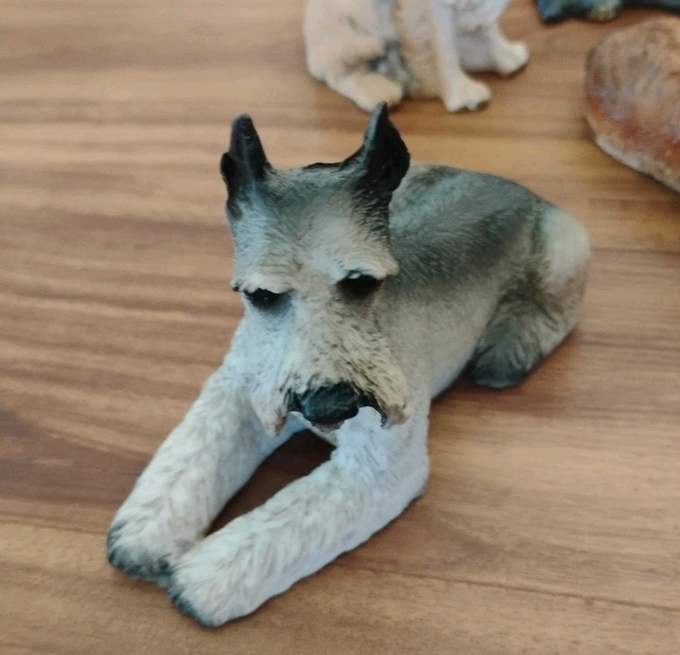 Miniature Dog Figurines Lot of 4 Various Breeds Resin Forever Faithful