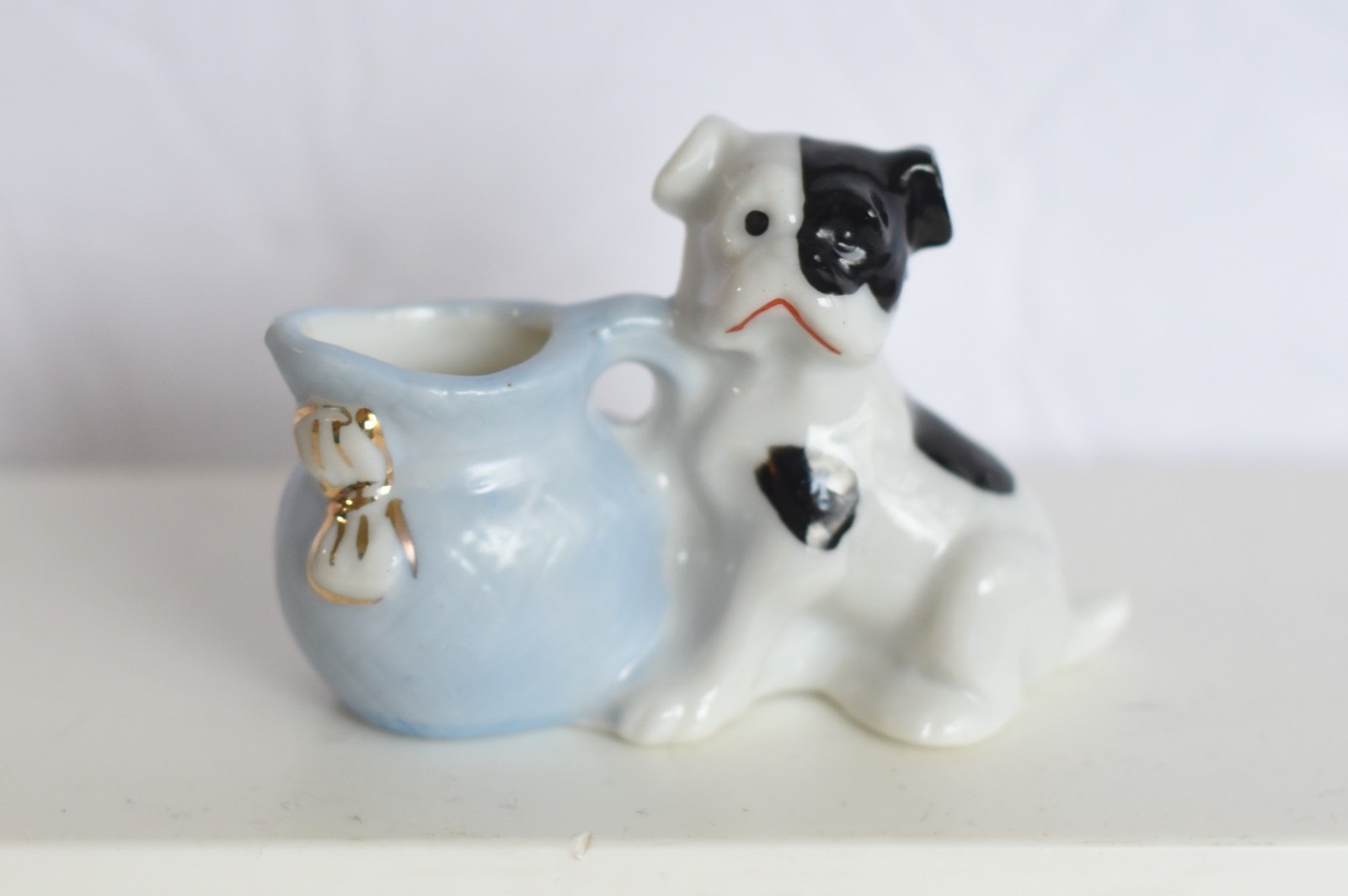 Lot of 4 Small Made in Japan Ceramic Painted Porcelain Figures Dog Squirrel