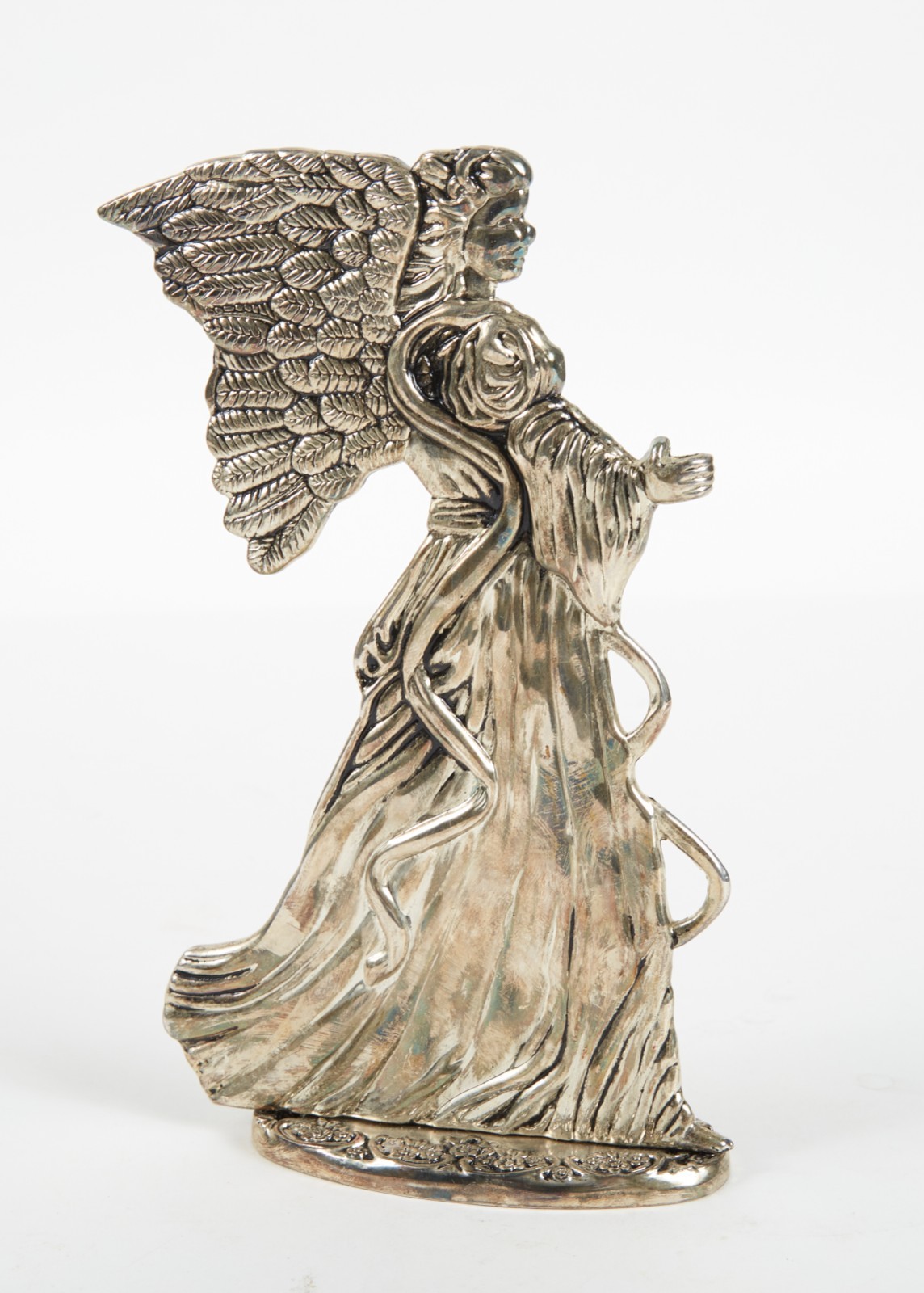 Vtg Style England Heavy Silver Angel Godinger 8″