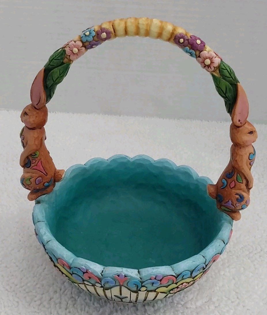 Jim Shore Easter Basket Hunting Eggs Finding Joy Heartwood Creek Enesco Bunnies