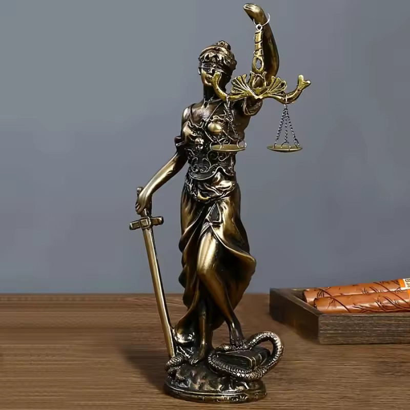 LADY JUSTICE THEMIS STATUE – BLINDFOLDED GODDESS OF LAW & ORDER ORNAMENT