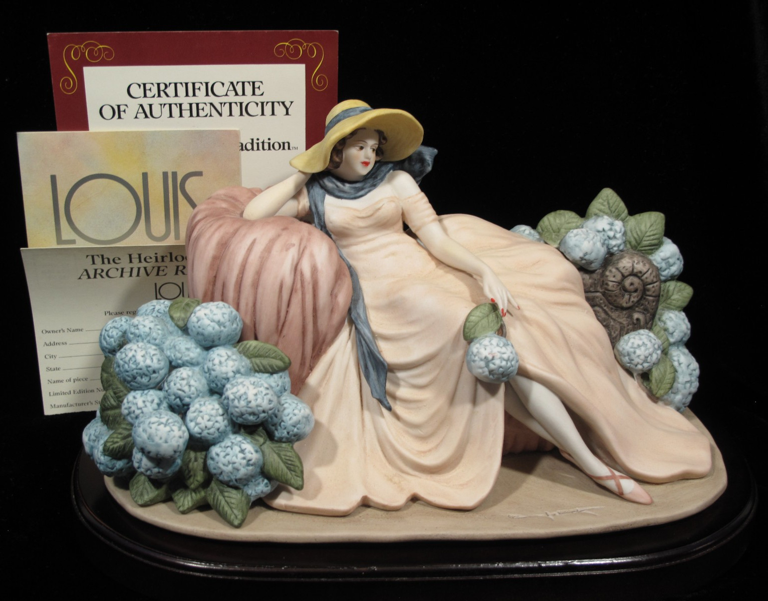 Louis Icart 1929Les Hortensias Porcelain Figurine Sculpture DACS/SPADEM~COA #214