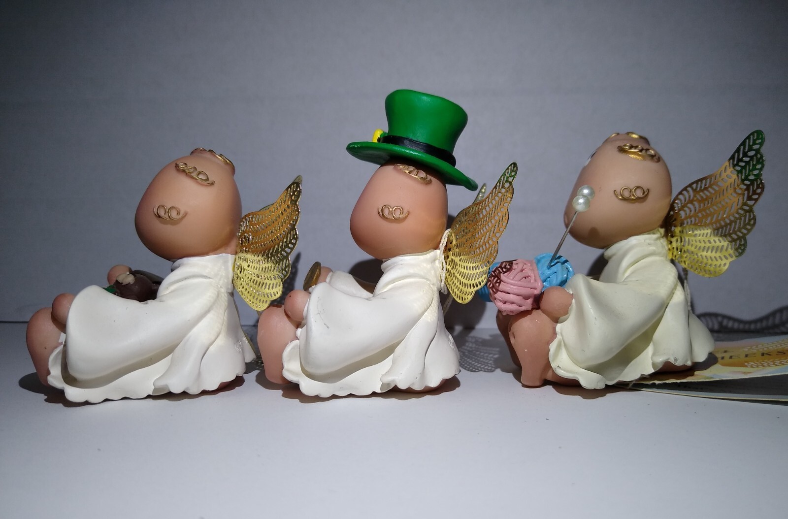 Lot of 3 Angel Cheeks Kirk’s Kritters Figurine RARE penny Irish Teddy bear & MOM