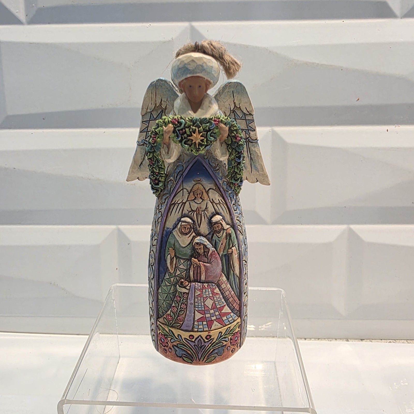 2007 Jim Shore Heartwood Creek Angel w/Nativity Scene Ornament