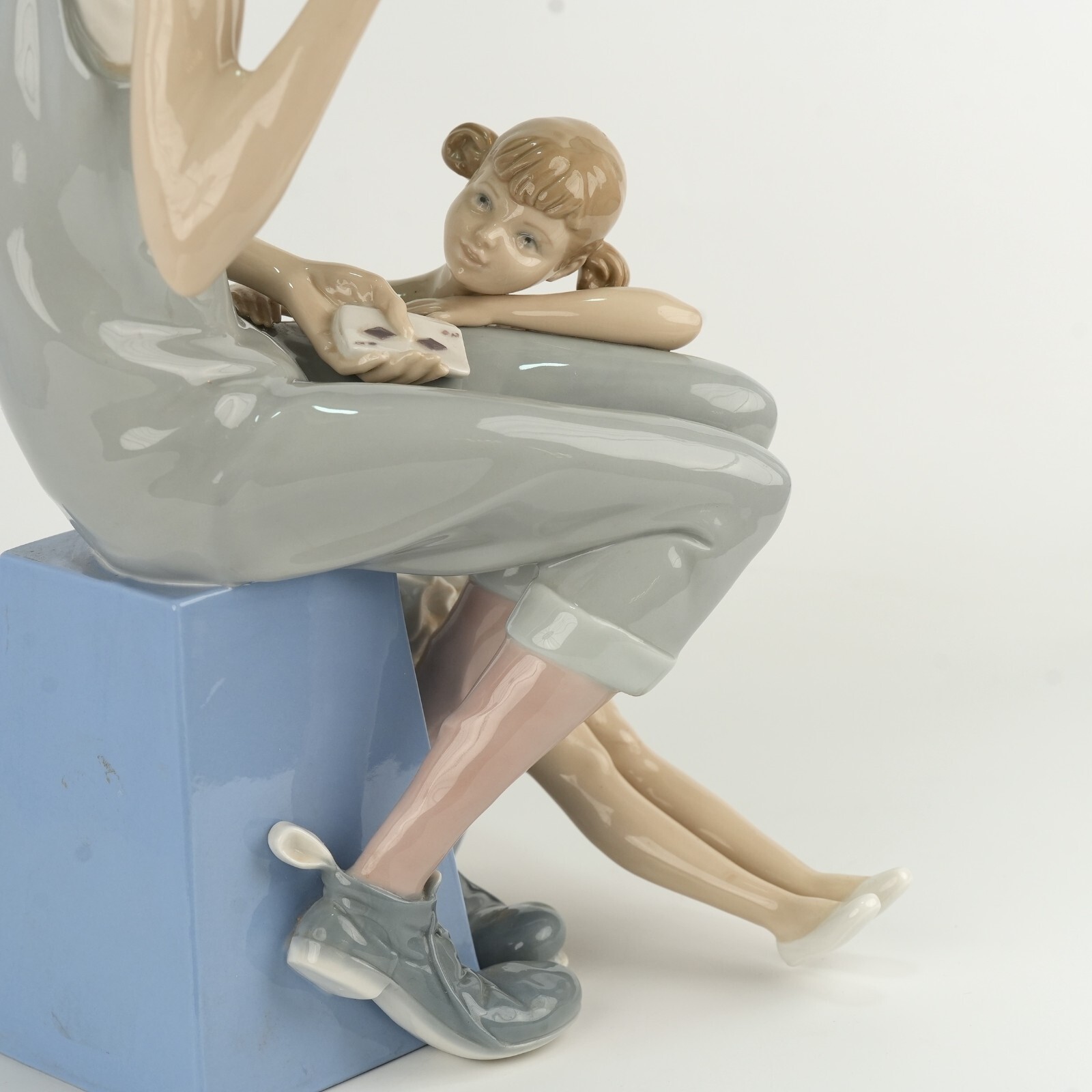 Retired Lladro #4605 “Magic” Clown with Cards & Ballerina 16″ tall RARE