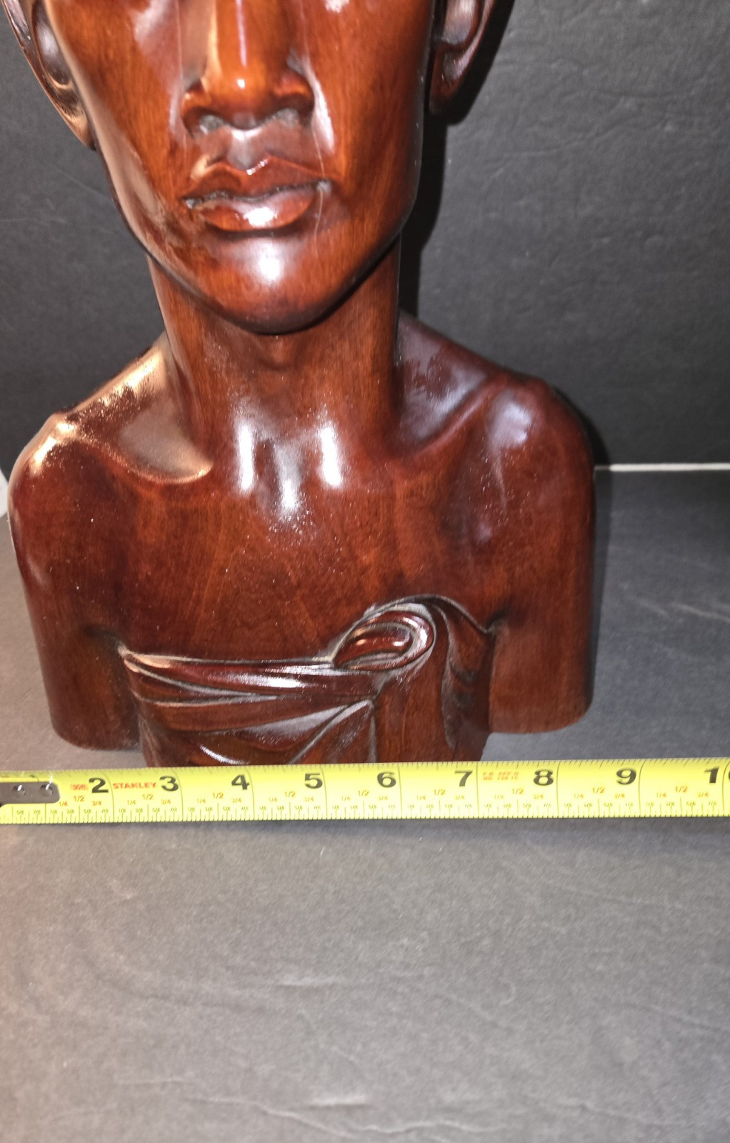 Large 15 In Tall Bali Man & Woman Indonesia Hand-Carved Hard Wood Vintage