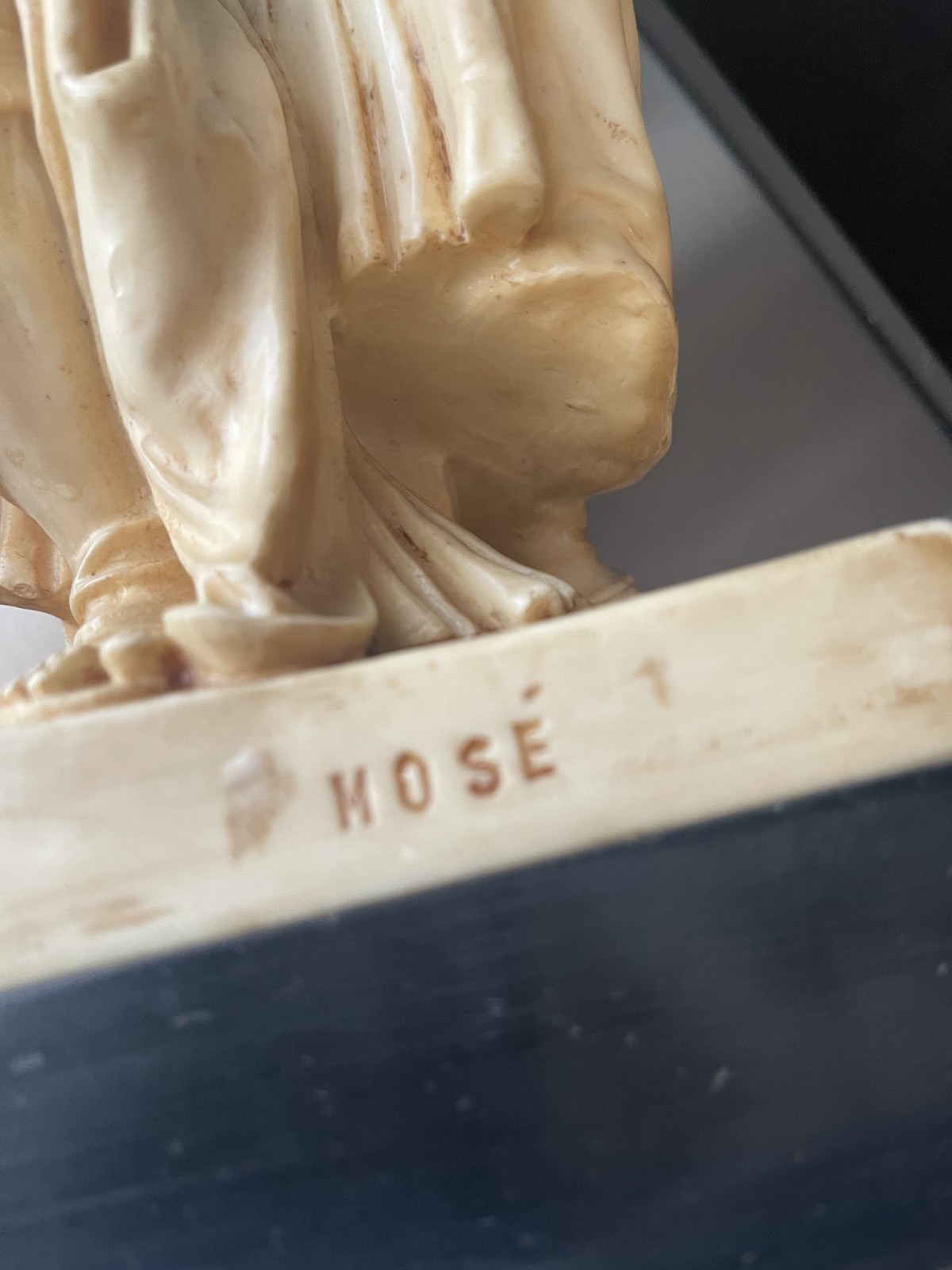 HEAVY VTG HORNED Michelangelo Moses Statue 13″ Plaster Sculpture Religious Art