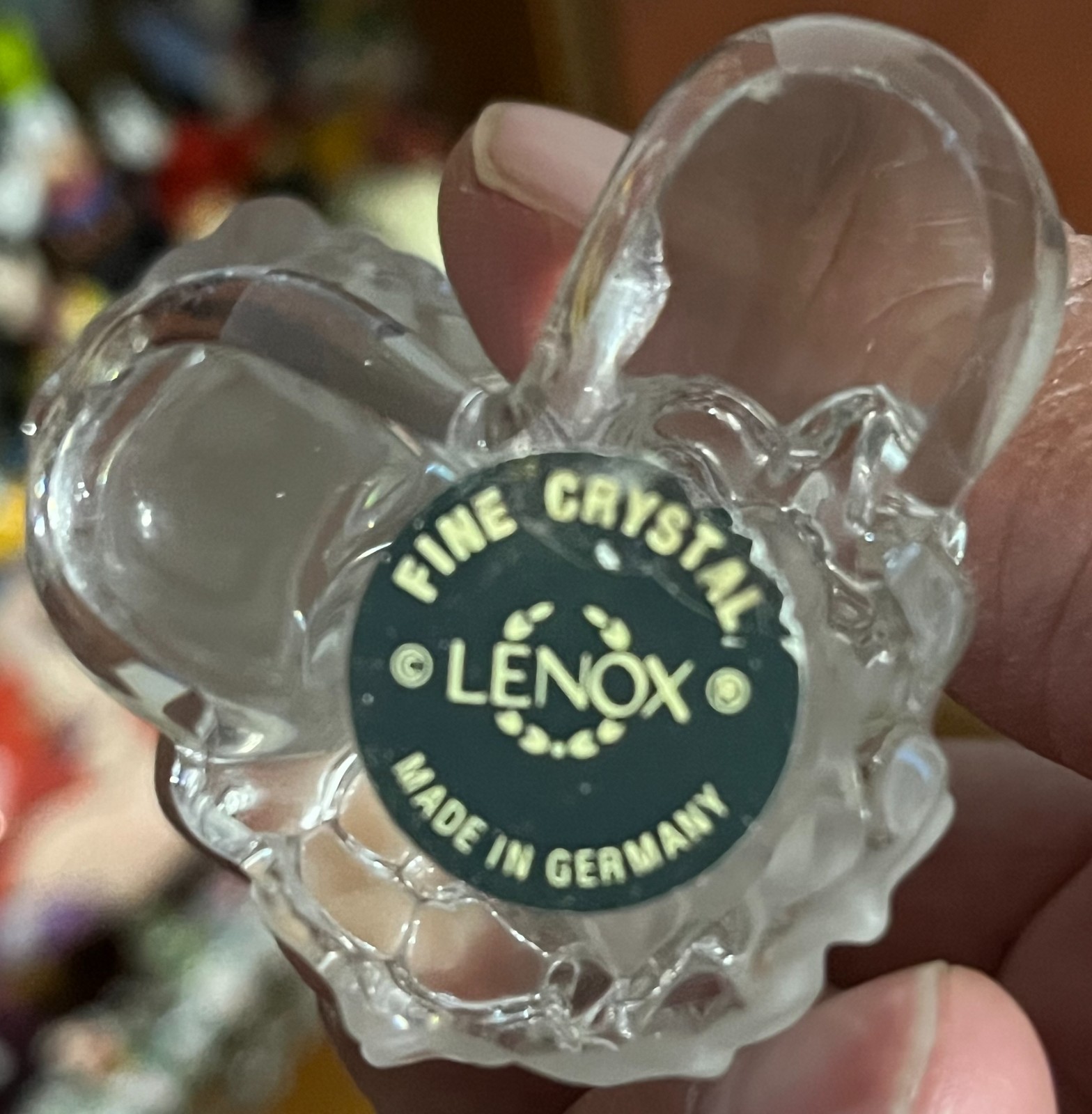 Disney Mickey Mouse Fine Crystal Figure Flowers Bouquet by Lenox Germany