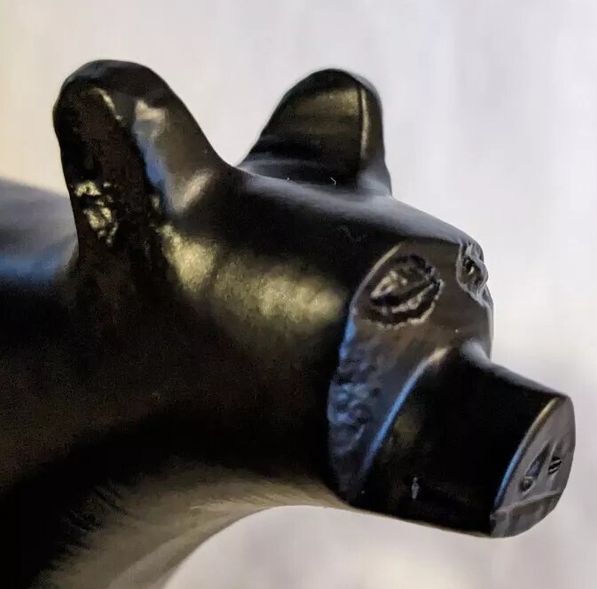 Cast Metal Bear Pig Figurine Cub Black Animal Carved Folk Art Forest Farm Fun 3″