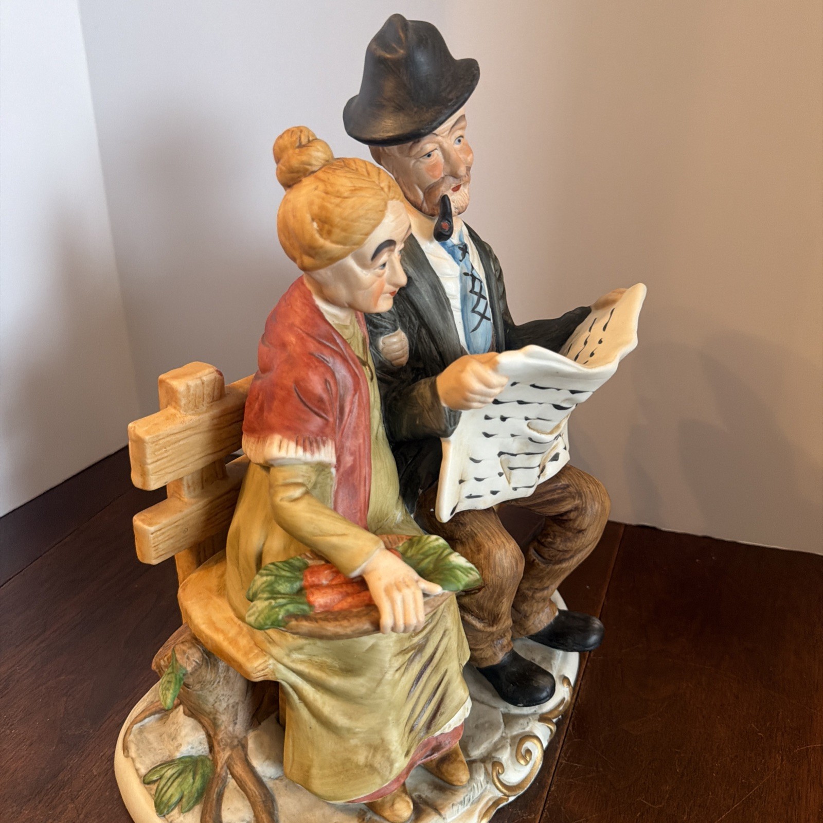 The Marquis Collection Man And Women Sitting On Bench 12” Tall Base 9”
