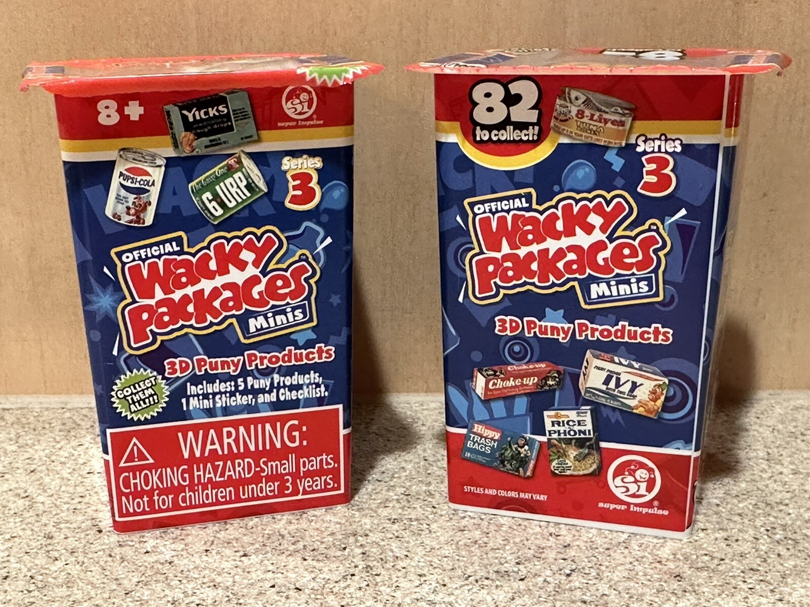 2 Packs Official Wacky Packages Minis Series 3- 3D Puny Products 5 / Pack, New