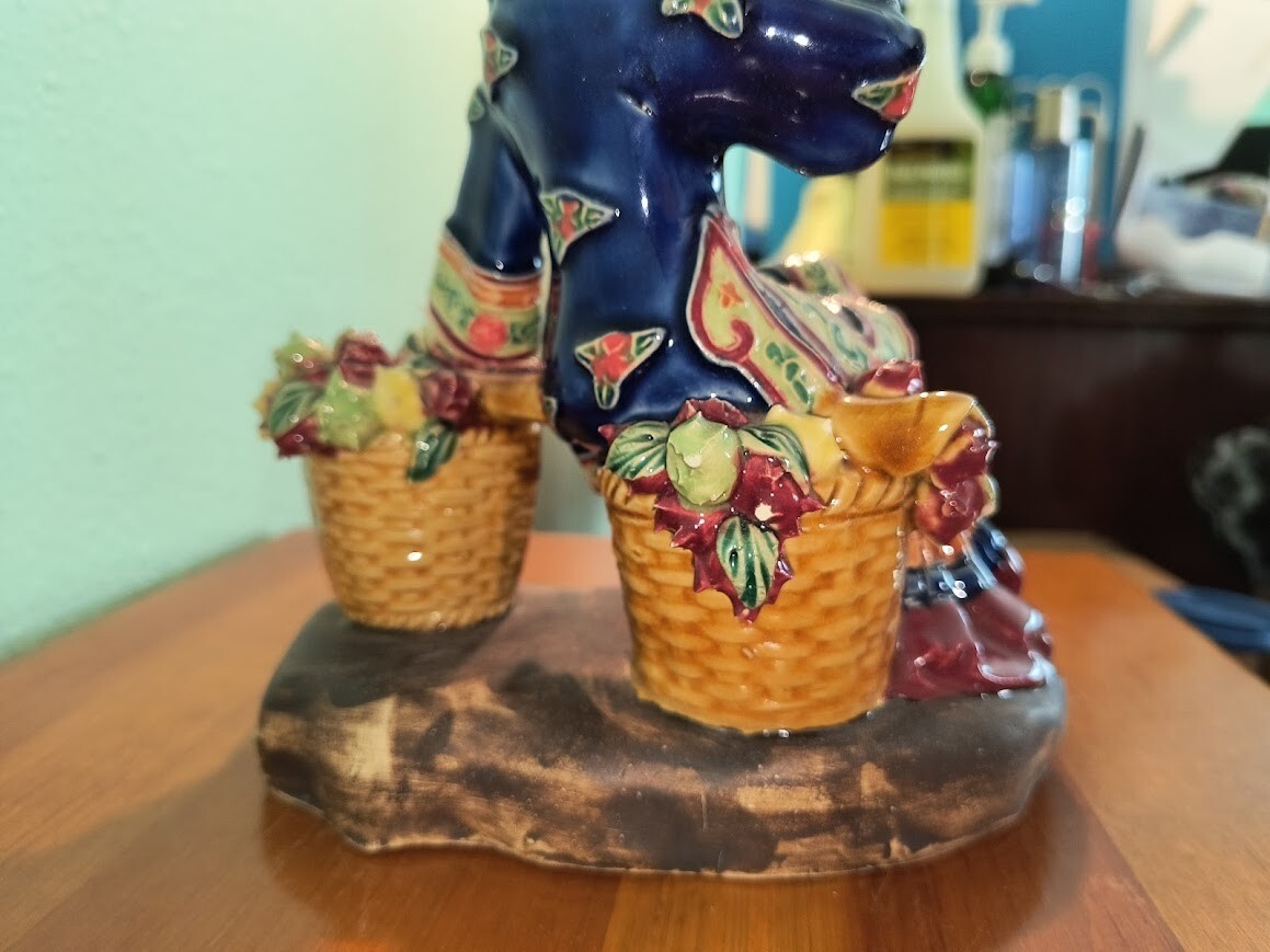 Vintage Hand-Painted Asian Woman Figurine-very heavy & elegant!