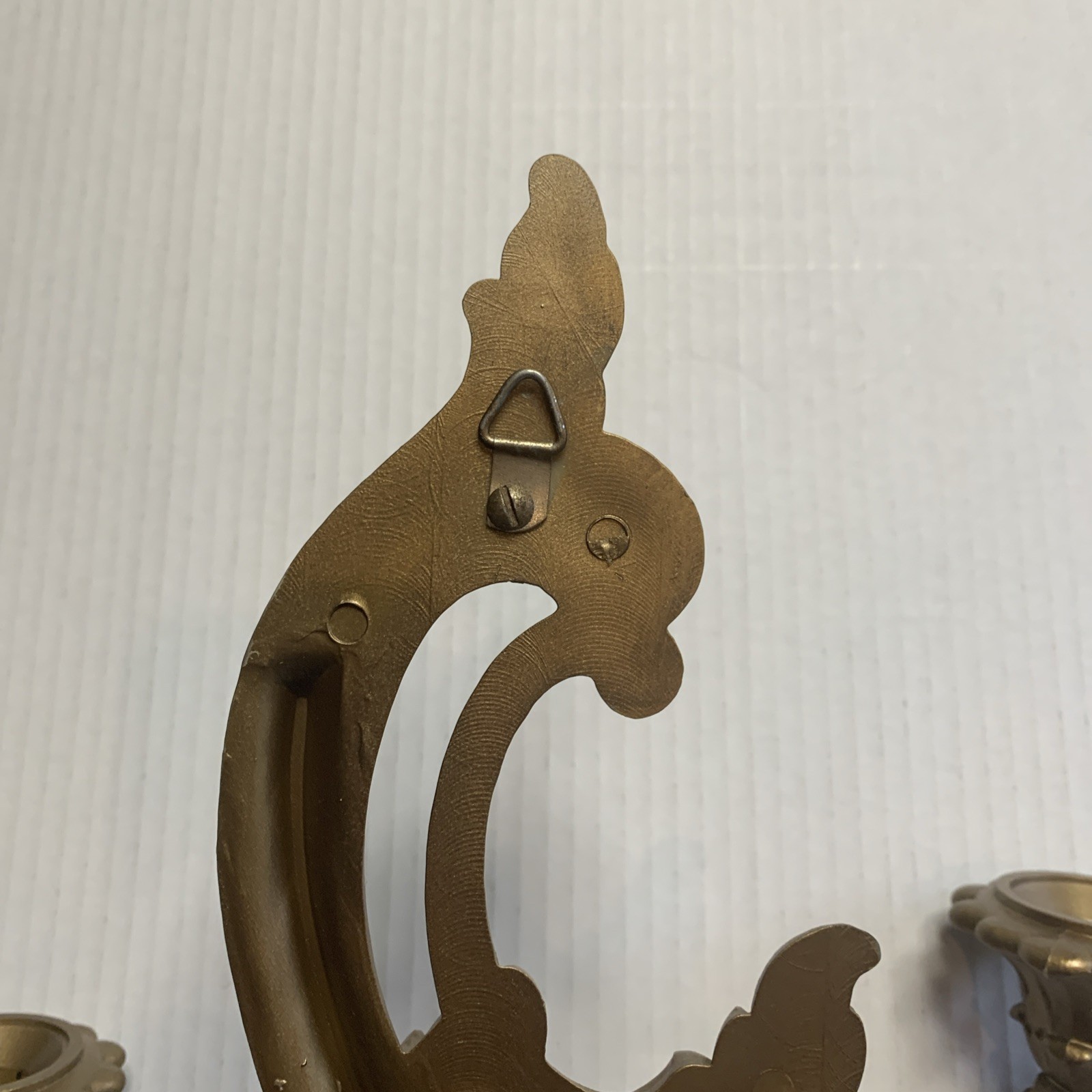 Home Interiors Homco 2 Arm Gold Sconce