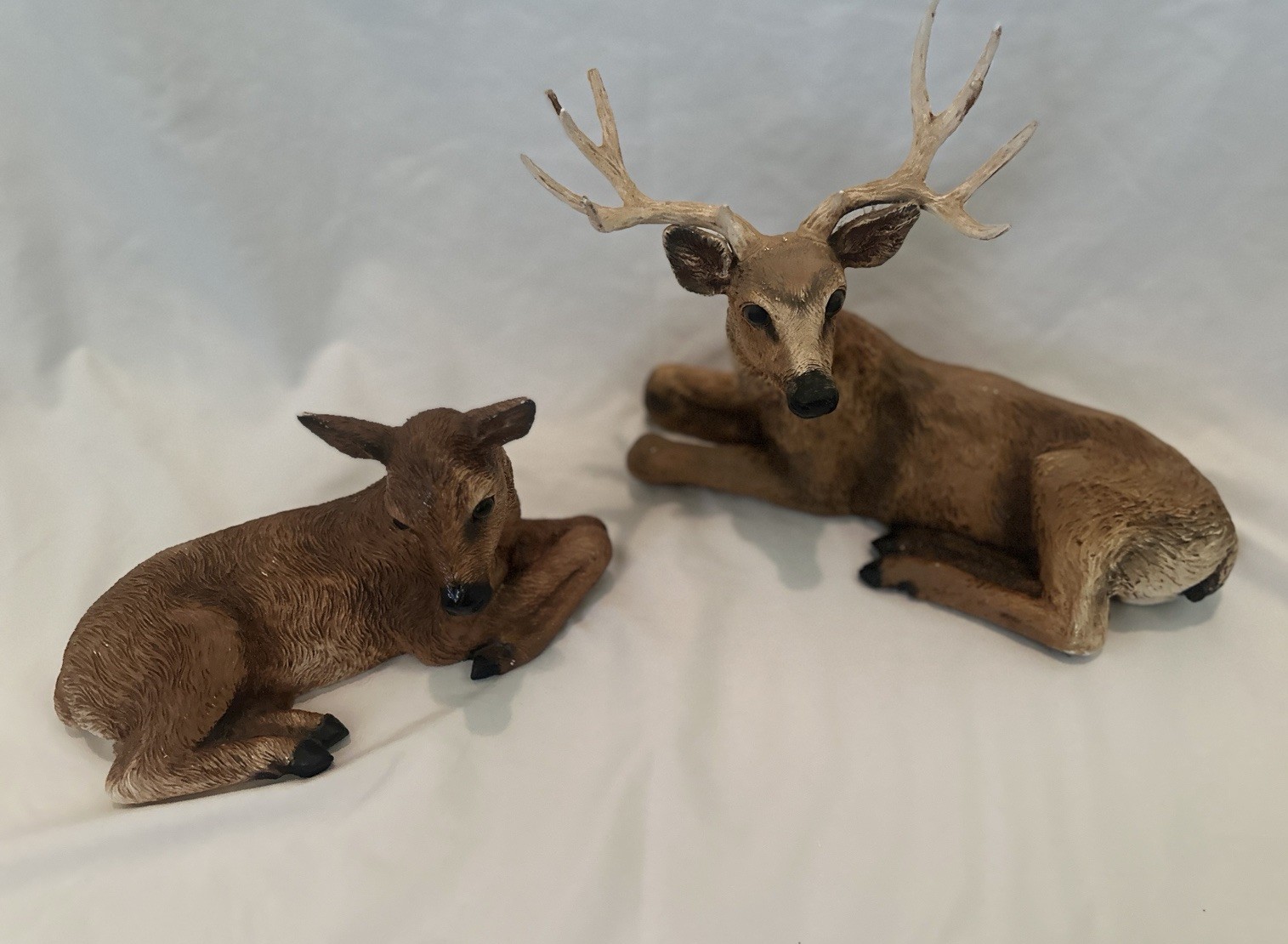 Vintage Homeco Buck and Doe Figurine Set of 2 Ceramic Porcelain