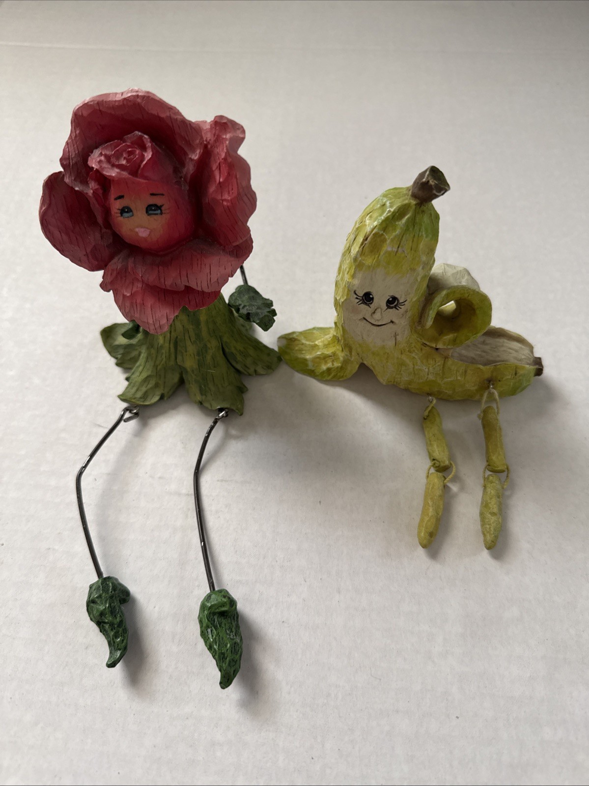 Anthropology Rose Shelf Sitter And Banana Shelf Sitter Vintage