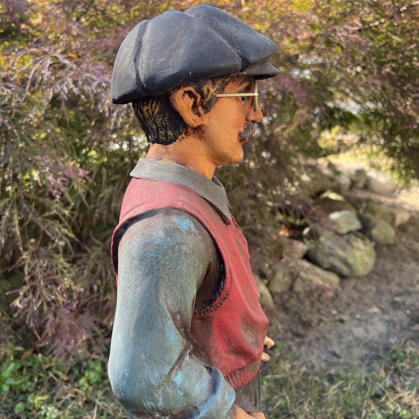 Vintage Man Golfer Statue Hand-Painted 27″ Tall. Also have matching lady golfer