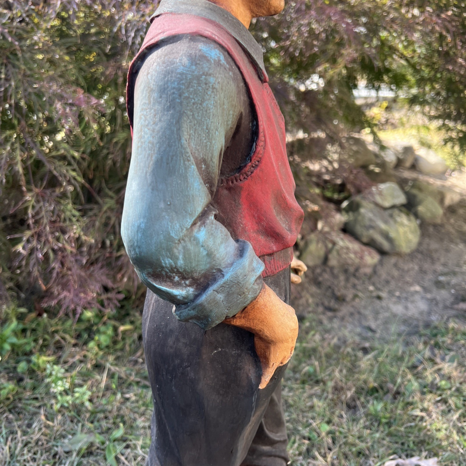 Vintage Man Golfer Statue Hand-Painted 27″ Tall. Also have matching lady golfer