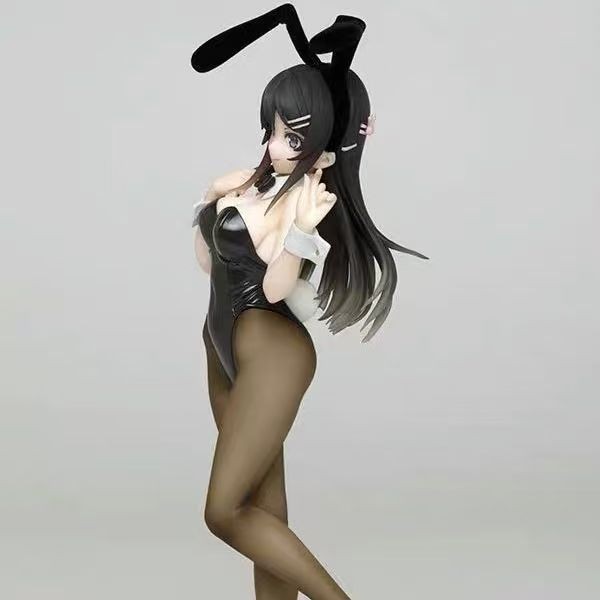 Hot, Anime Sakurajima Mayi Bunny 1/7 Scale Ver.PVC Figure Toys No Box 23cm Black