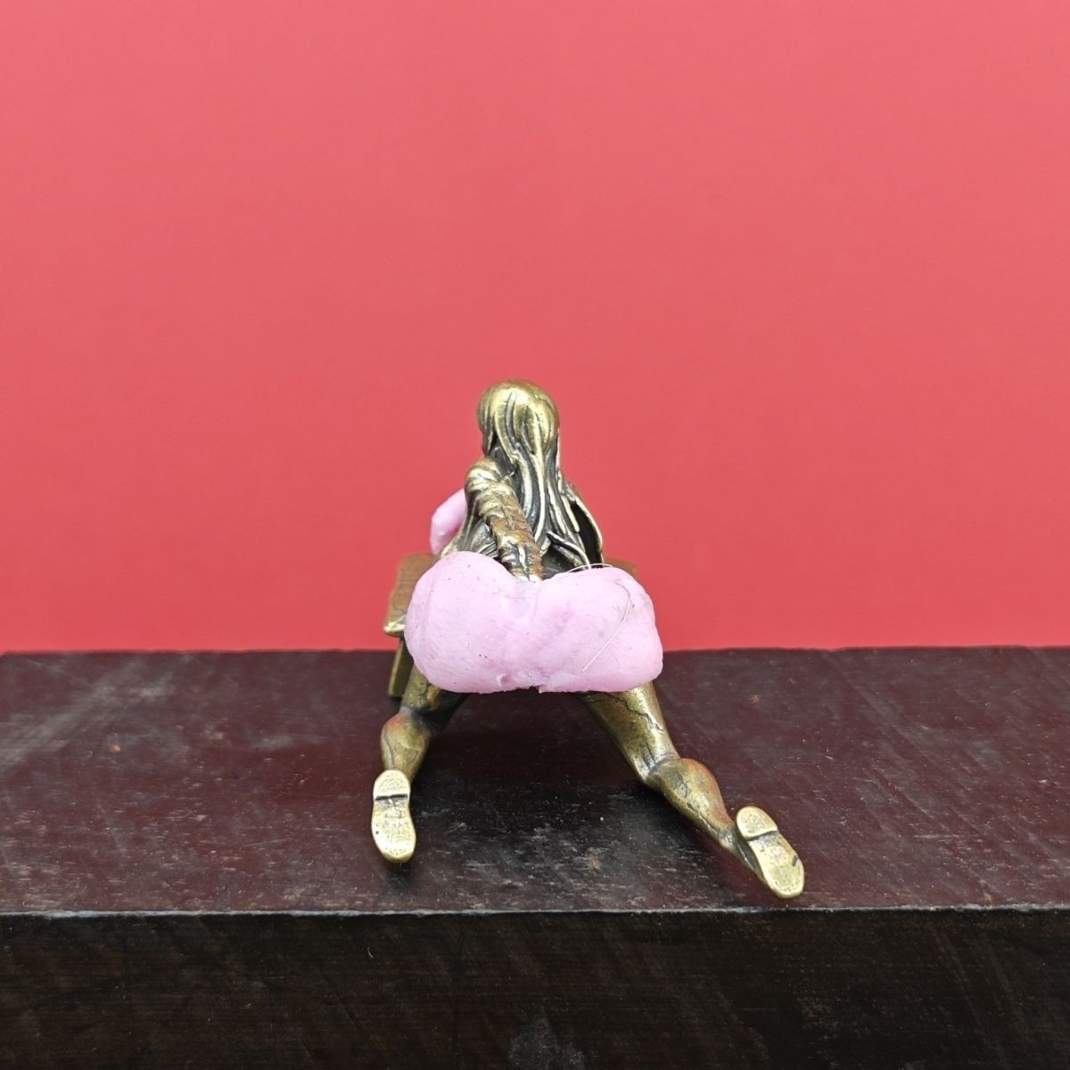 54mm Solid Brass Sexy Kneeling Table Lady Big Ass Beauty Miniature Doll Model