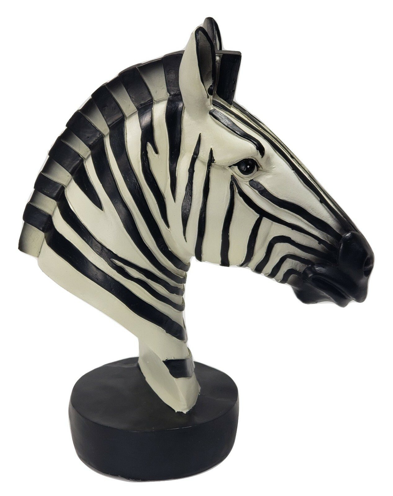 Decorative Figurine 12″ Zebra Head Black & White