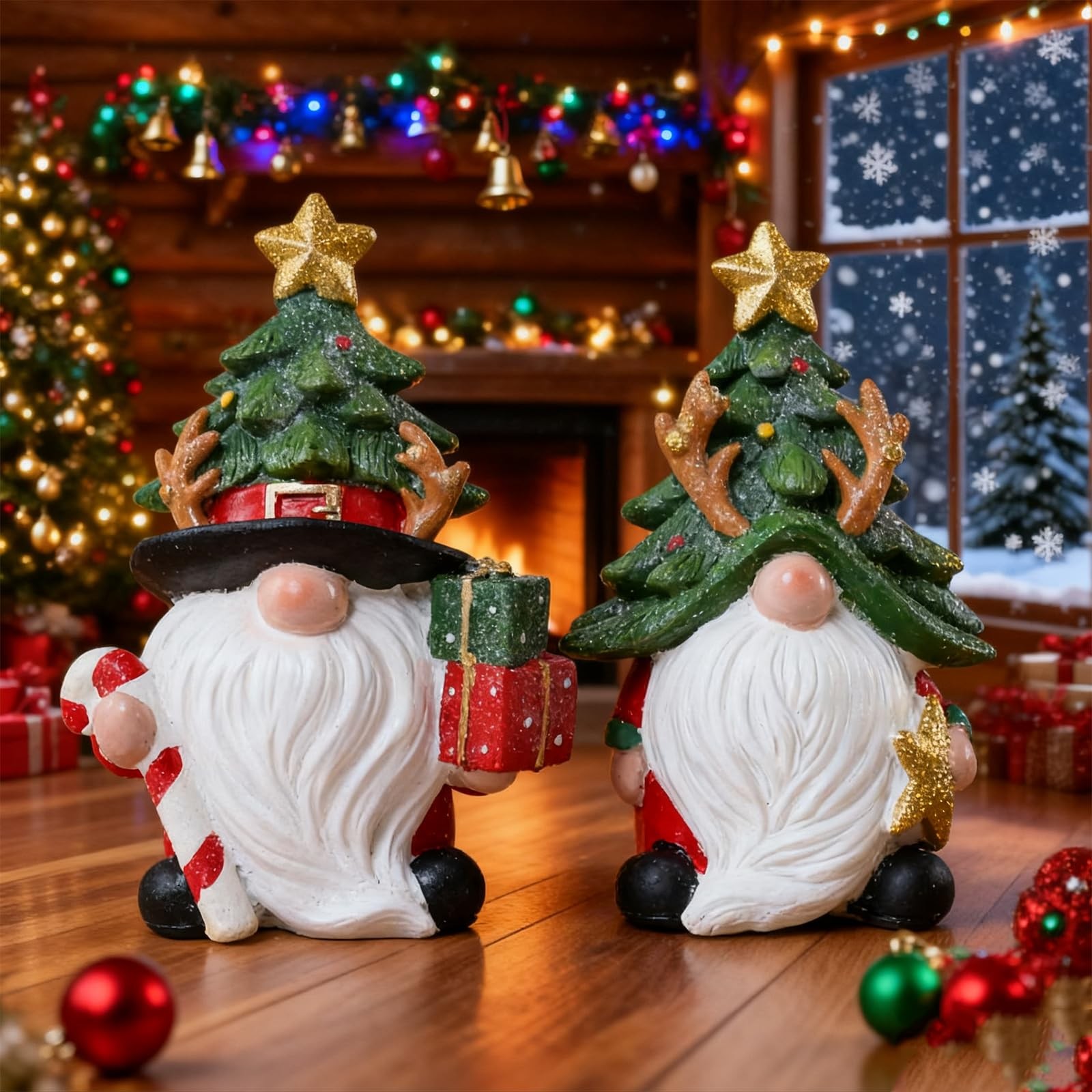 Christmas Decorations | Set of 2 Resin Charming christmas gnomes decorations …