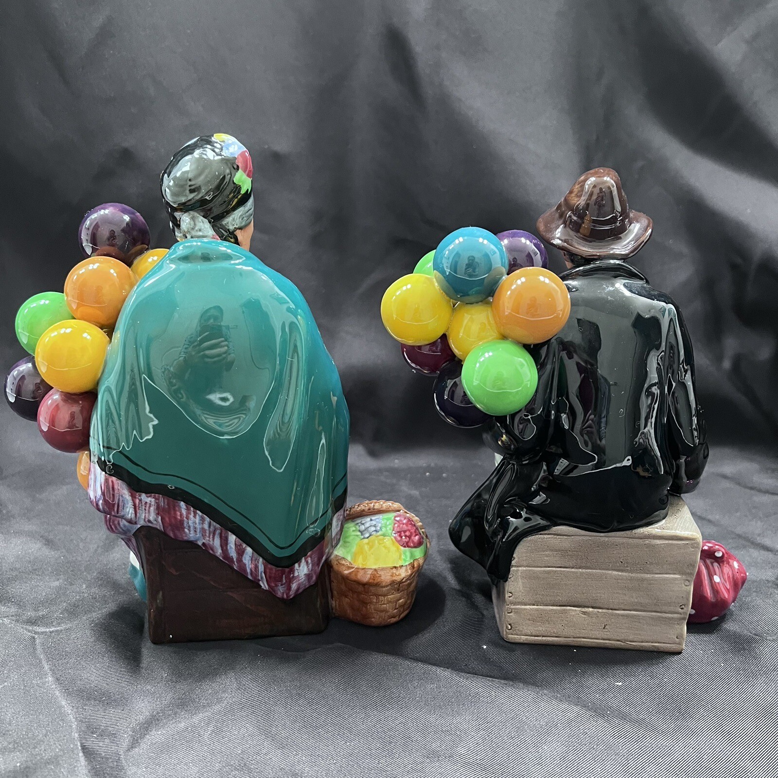 Pair 1960’s Royal Doulton Old Balloon Seller & The Balloon Man Figures – Vintage