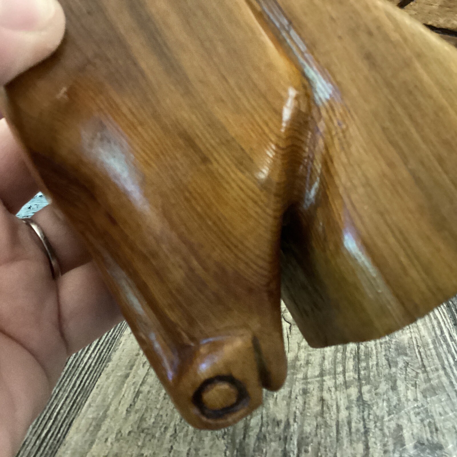 Mid Century Modern Deer/Mule Figurine Carved Wood Vintage