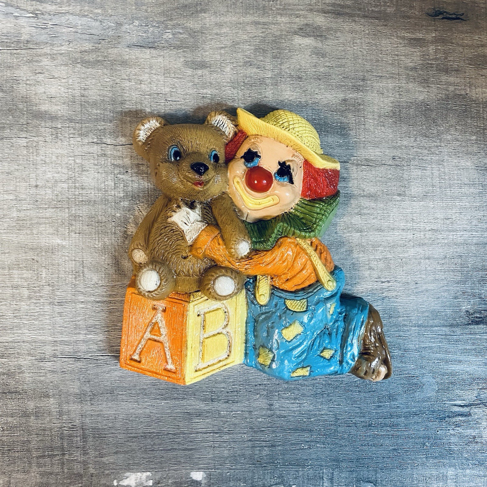 Clown Frankies Designs 1984 Block Bear Wall Decor Plaque Nursery Creepy Clown