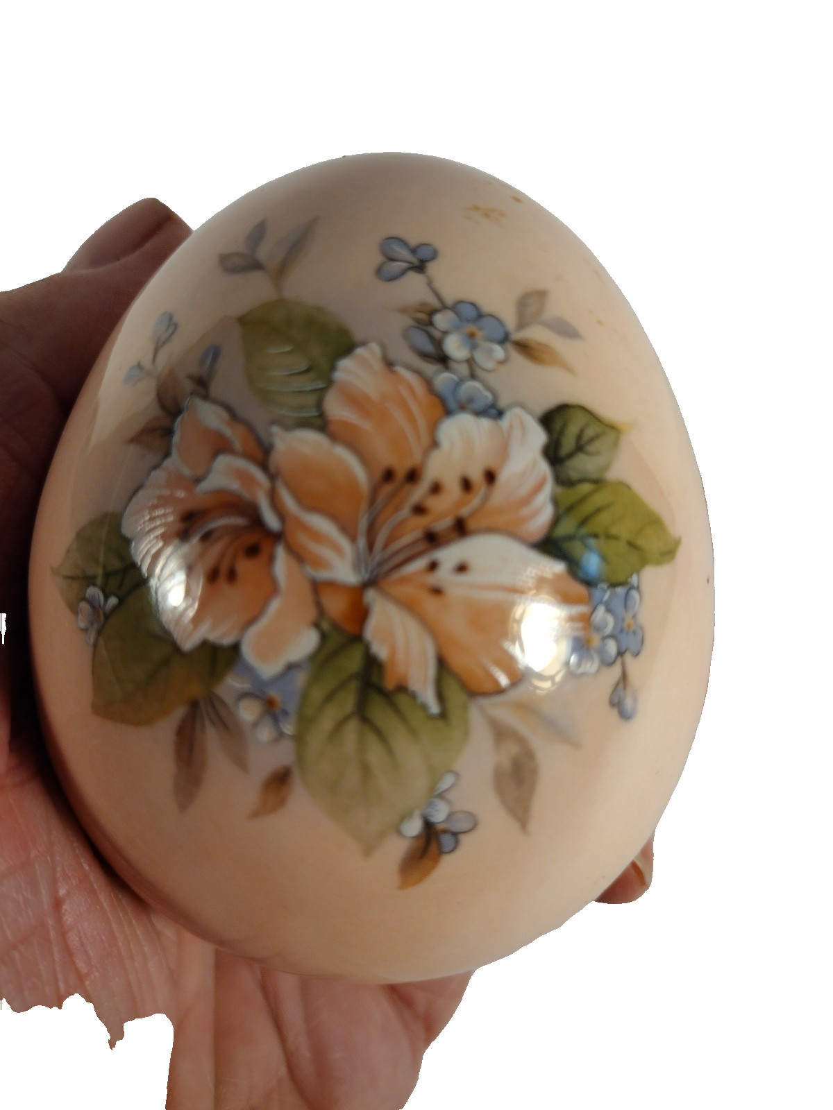 Vintage Victorian Age Ceramic Hand-painted Egg 3 Oz 3″High X2.5″W.