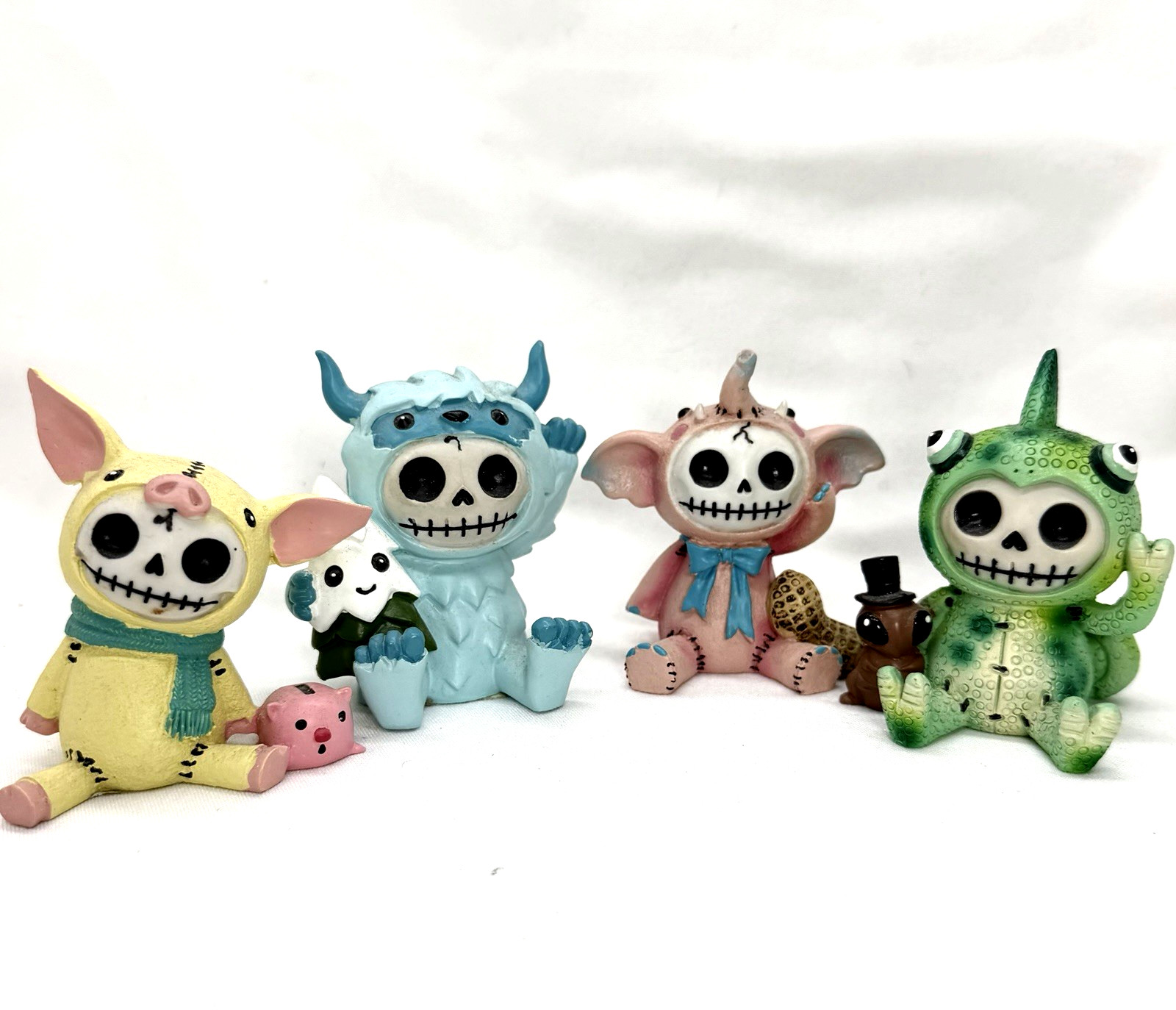 4 Summit Collection Furrybones Skeleton Figures Elefun Yeti Piggy Chameleon Cute
