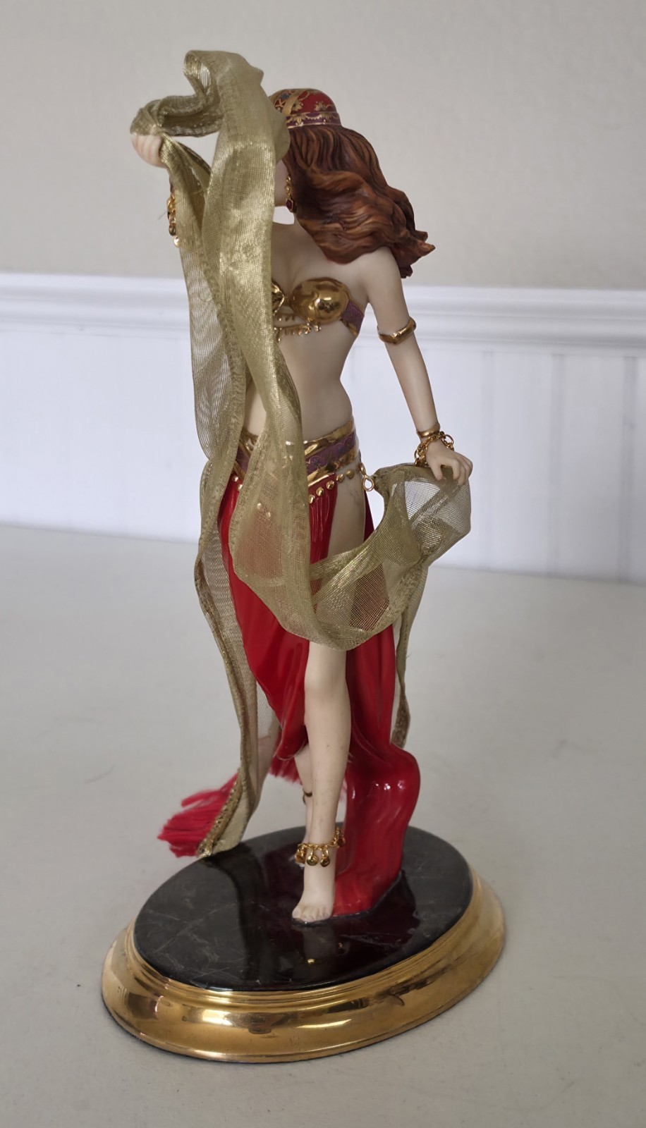 READ Franklin Mint ‘Dance of The Seven Veils’ Roma Gypsy Belly Dancer Figurine