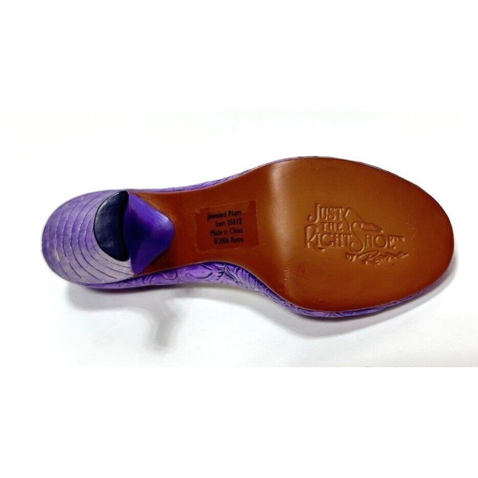 Just The Right Shoe Jewelled Plum by Lorraine Vail, VTG Purple Mini Heel Decor