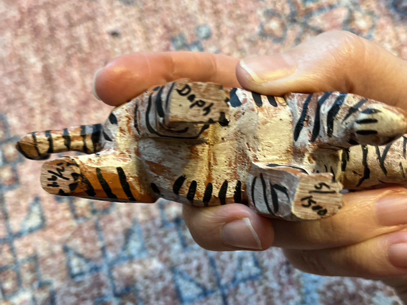 Vintage Pair of Hand-Painted Tigers