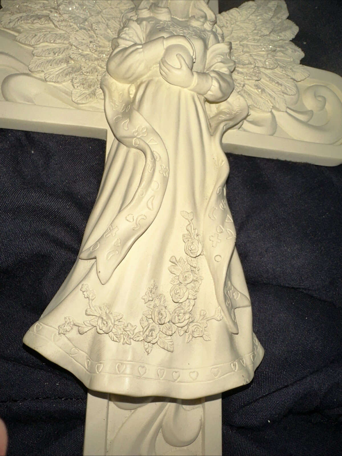 Angel Star Sculpture Cross Figurine Keepsake 2002 Angel Girl On A Cross