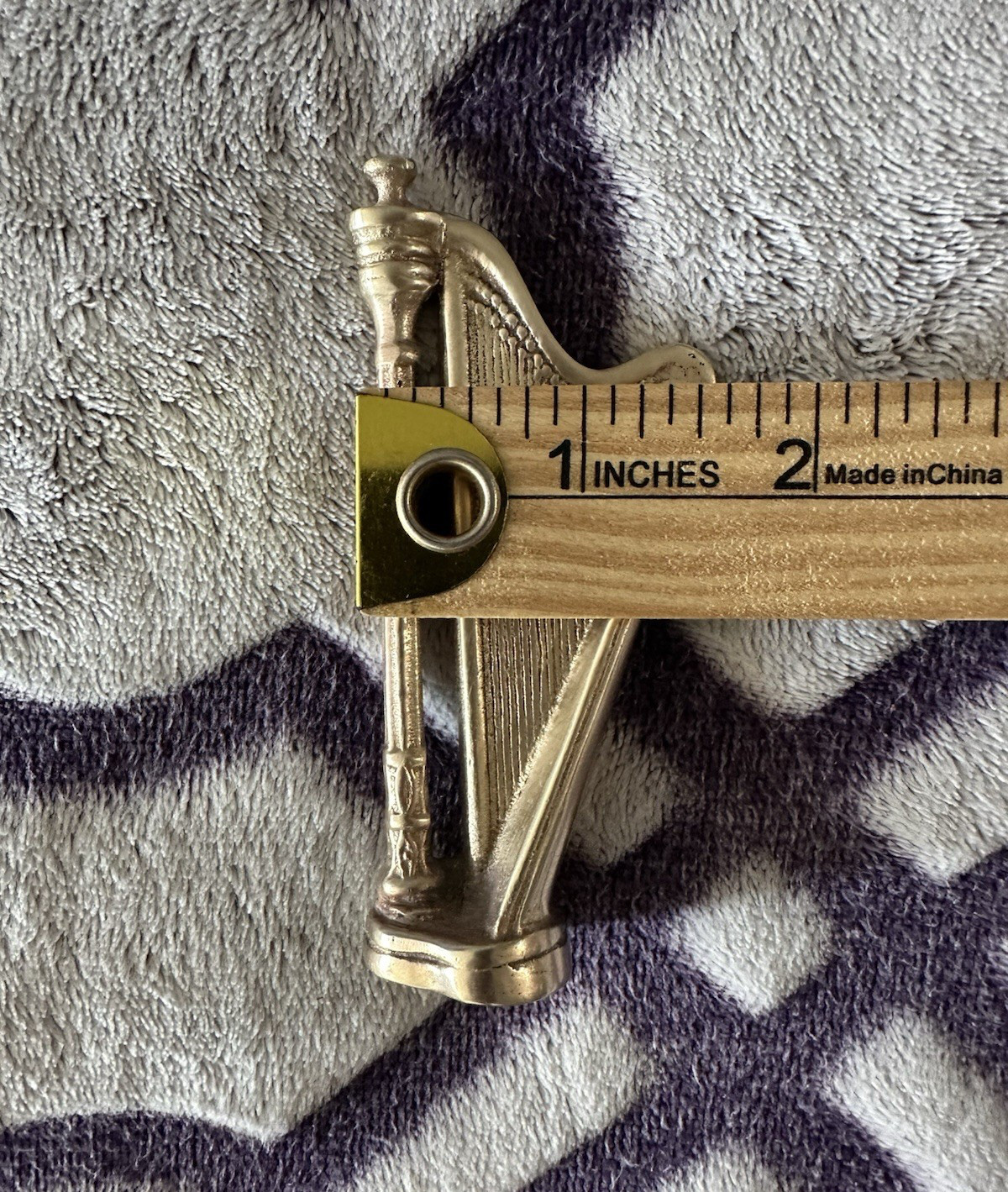 Vintage Rare Solid Brass Harp 4″ Figurine