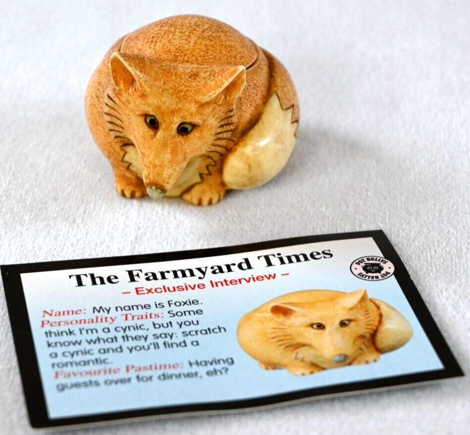 Harmony Kingdom Pot Bellys MOXIE The Fox Trinket Box W/Error Name Card