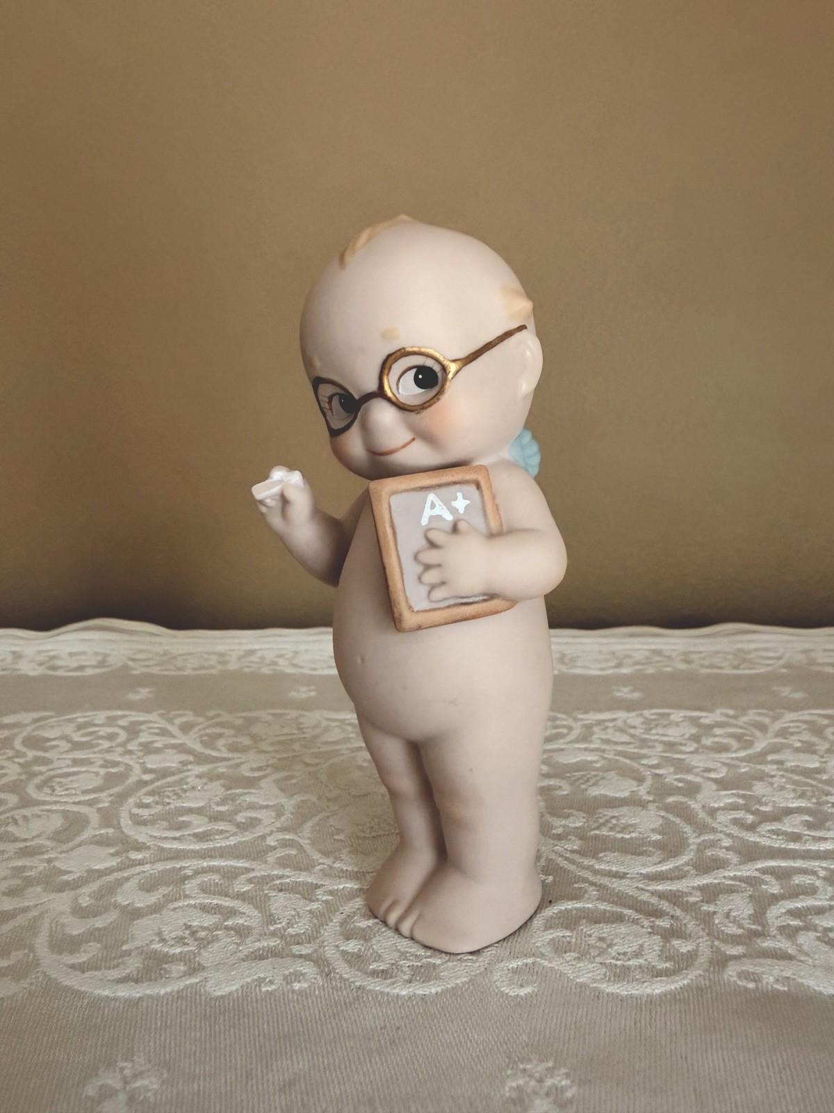 VINTAGE JESCO KEWPIE “TEACHER” BISQUE MINIATURE FIGURINE 4 ½” DOLL 1993