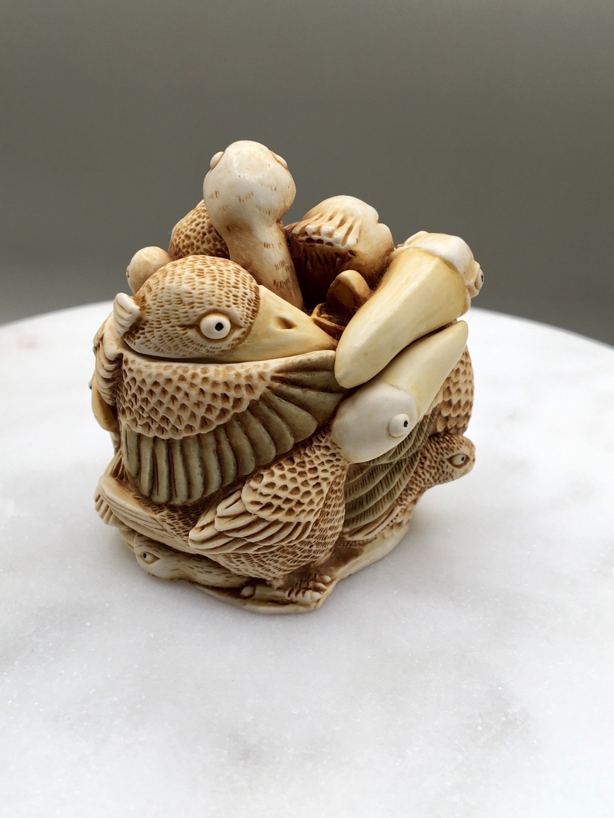 Harmony Kingdom “Teacher’s Pets” Treasure Jest Box 1994 Peter Calvesbert Owl/Bir
