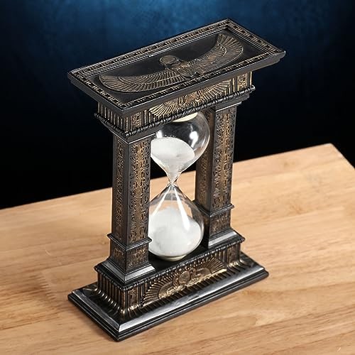 Veronese 7.1″ Egyptian Winged Sun Columns Resin Sand Timer, 5-Minute