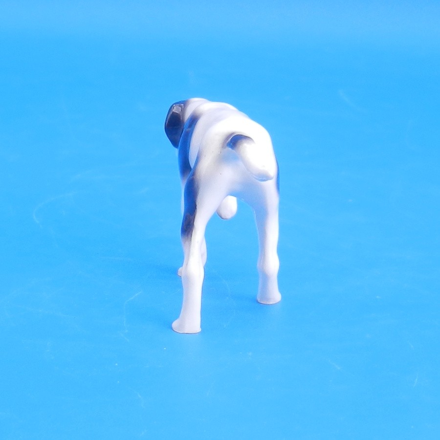 Hagen Renaker Miniature POINTER Black & White Hound Dog Vintage Figurine