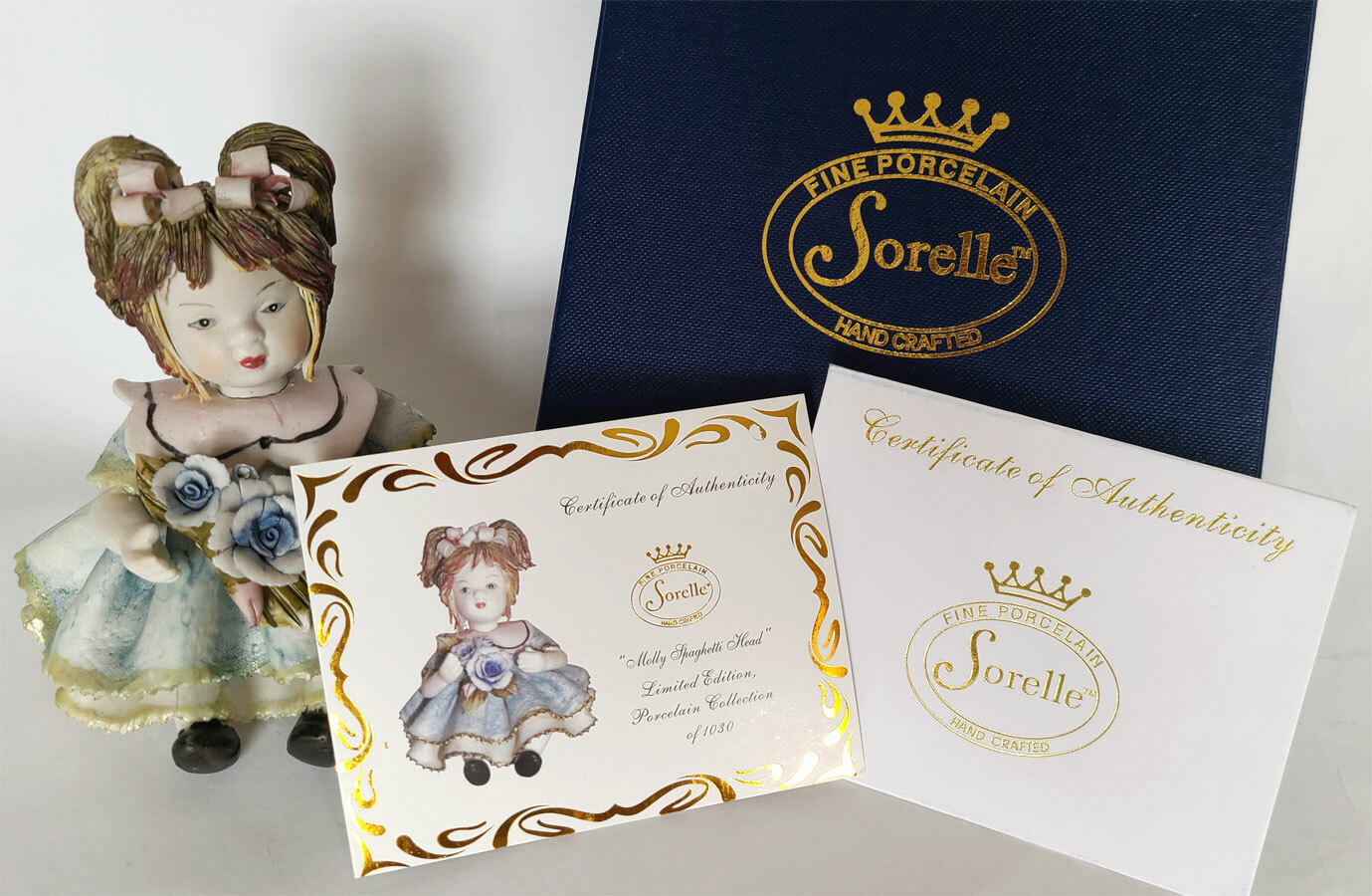 Sorelle Handcrafted Porcelain Molly Spaghetti Head Figurine COA Limited Edition
