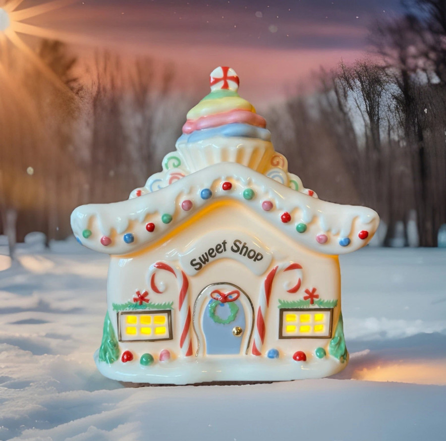 NIB Lenox Grinch Christmas Village Who-Ville Sweet Shop Lit House 2025 897730
