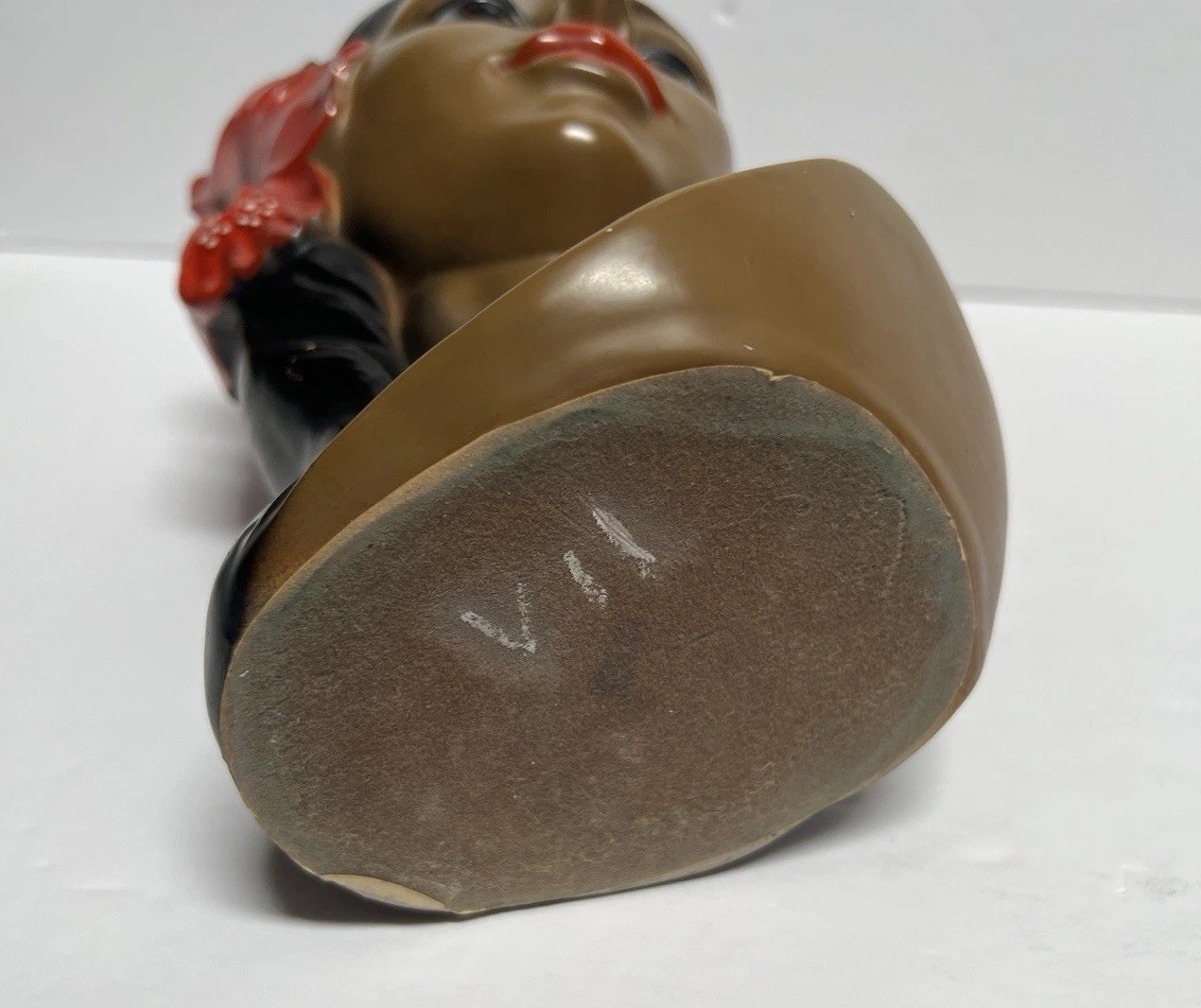 Vintage Marwal Chalkware Hawaiian Woman Bust Tiki Hibiscus MCM 1960s Hula Girl