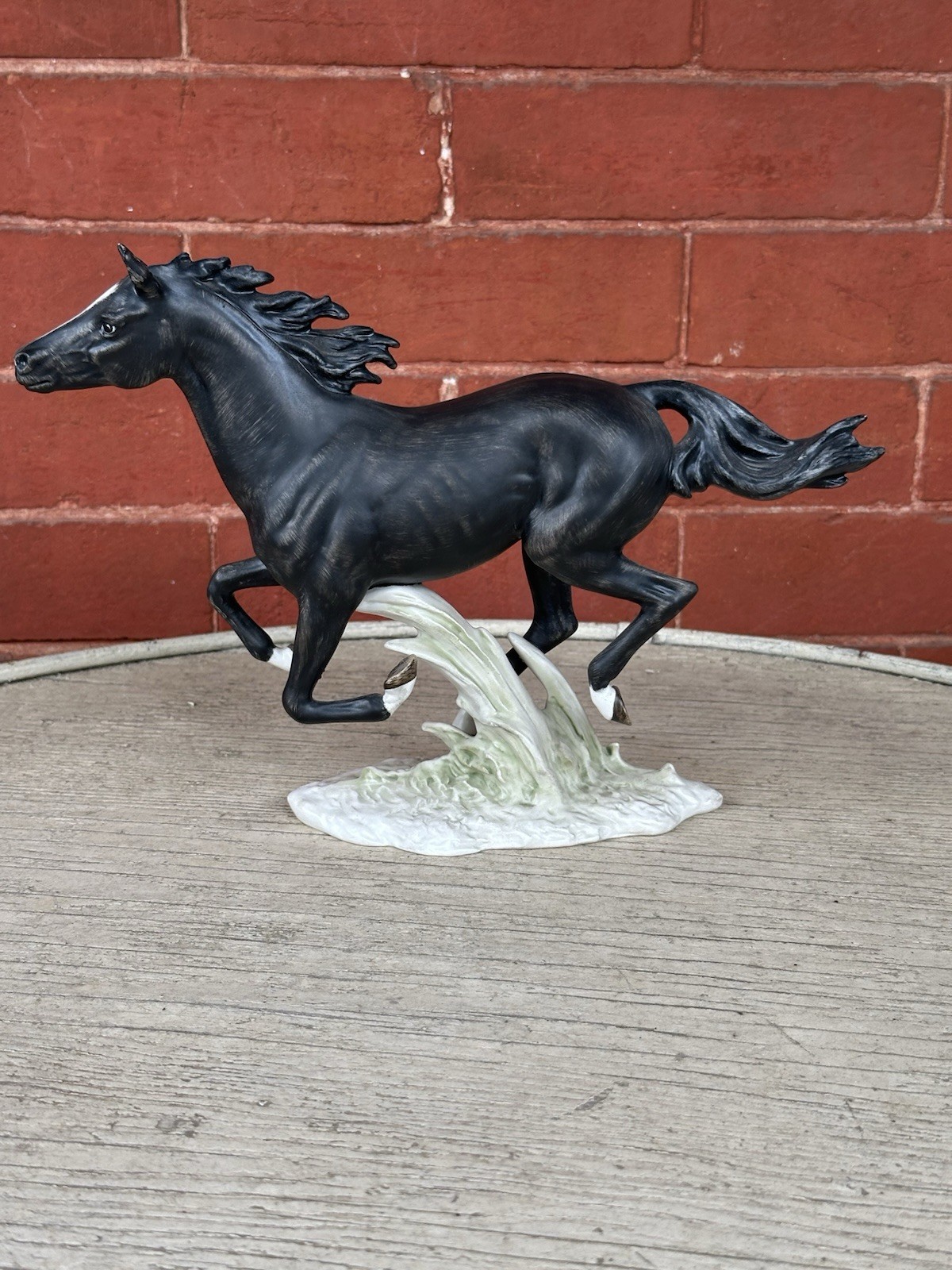 Geobel Gerhard Bachmann Black Horse Figurine Vintage 1972 Matte Porcelain